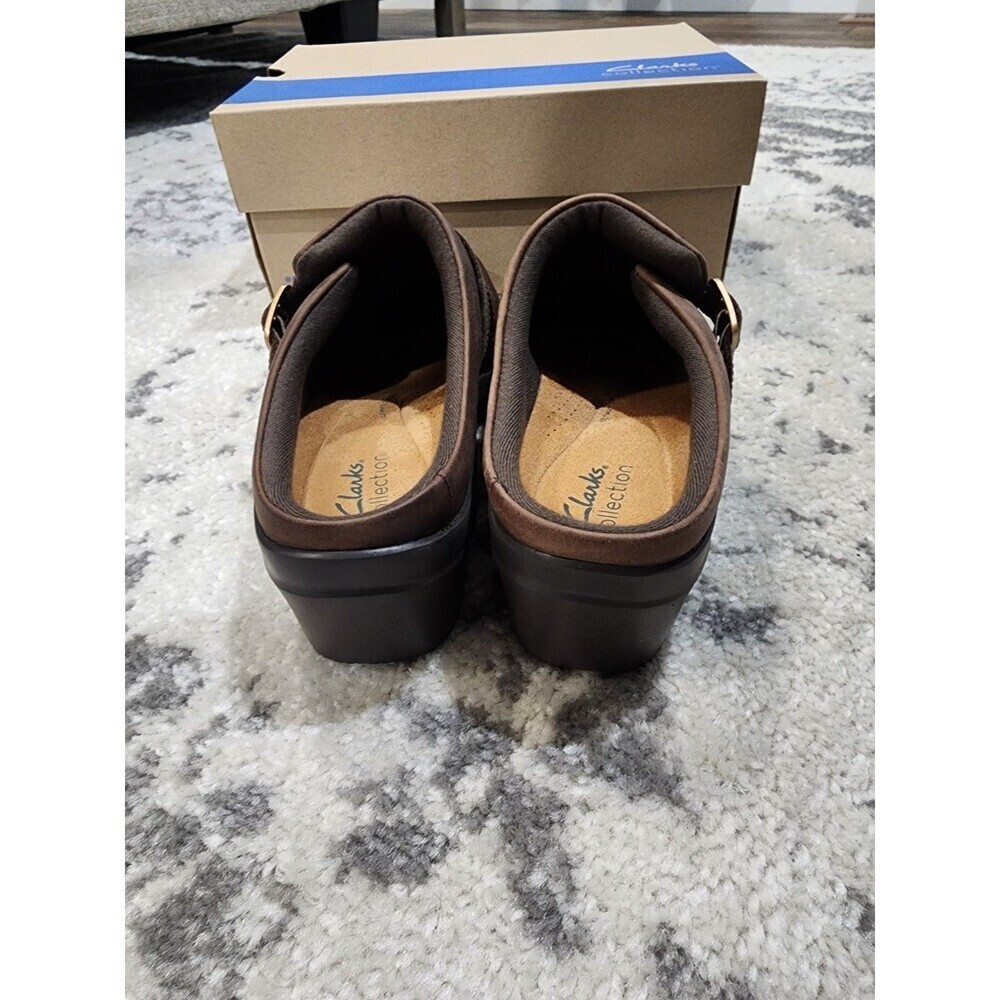 Clarks Women's Angie Braley Mule, BROWN Slate Leather Size 6.5 M - Picture 5 of 9